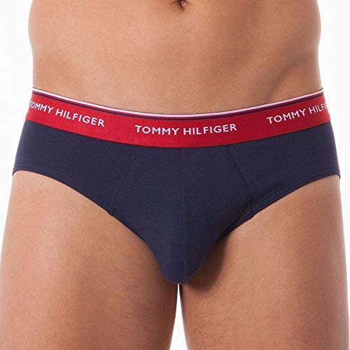 Tommy Hilfiger 3-Pack Cotton Briefs Calzoncillos, Multicolor (Multi/Peacoat 904), S (Pack de 3) para Hombre