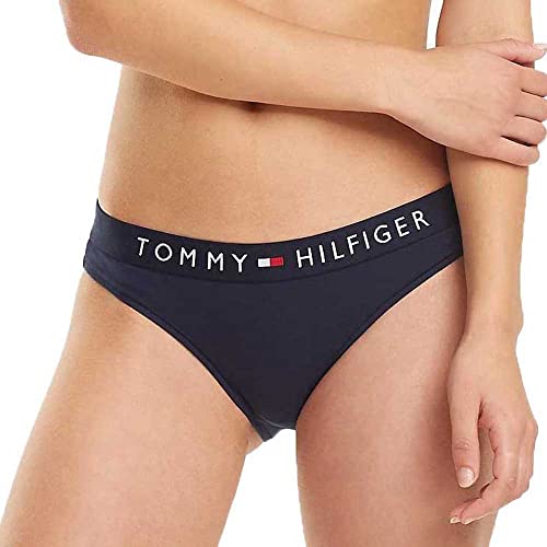 Tommy Hilfiger Briefs B Braguitas con Cintura Elástica y Logo, Azul (Navy Blazer), S para Mujer