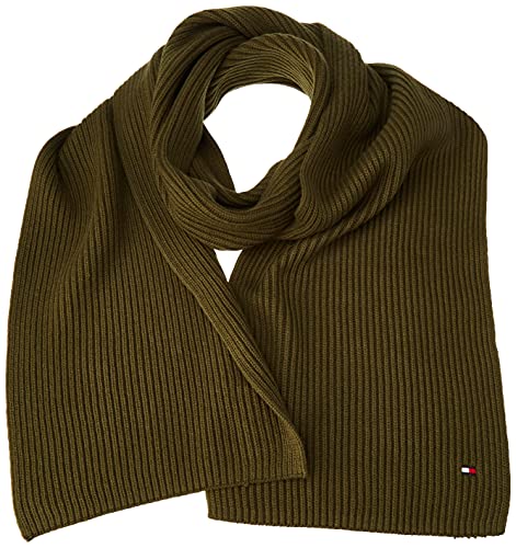 Tommy Hilfiger Bufanda de algodón Pima, Olivewood, Taille Unique para Hombre