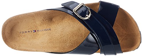 Tommy Hilfiger De SM L1285ena 1d, Sandalias con Cuña Mujer, Azul (Midnight 403), 37 EU