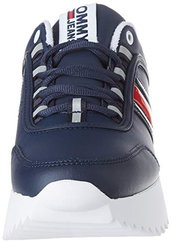Tommy Hilfiger High Cleated Flag Sneaker, Zapatillas Mujer, Azul (Twilight Navy C87), 39 EU