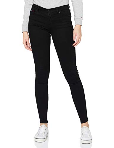 Tommy Hilfiger Nora Mid Rise Skinny Fit Black Jeans Vaqueros, Staten Negro Elástico, 26W/30L para Mujer