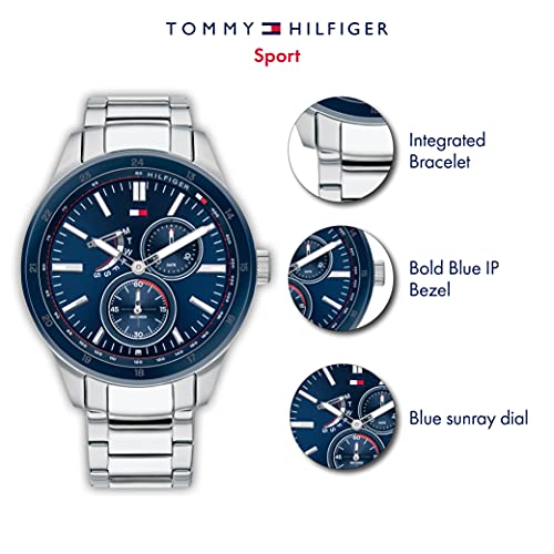 Tommy Hilfiger Reloj analógico para Hombre. de Cuarzo con Correa en Acero Inoxidable 1791640