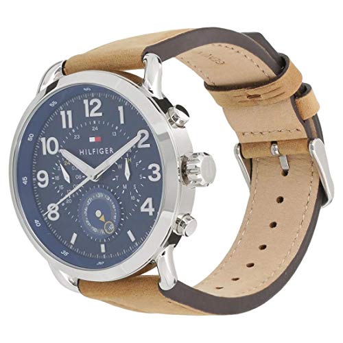 Tommy Hilfiger Reloj Multiesfera para Hombre de Cuarzo con Correa en Cuero 1791424