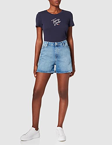 Tommy Hilfiger Rome Straight HW JUL Short Pantalones Cortos, Denim, Ni33 para Mujer