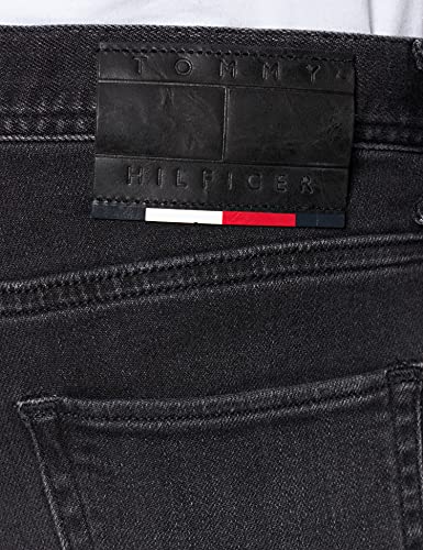 Tommy Hilfiger Slim Bleecker PSTR Black Jeans, Dellve Grey, 32W/32L para Hombre