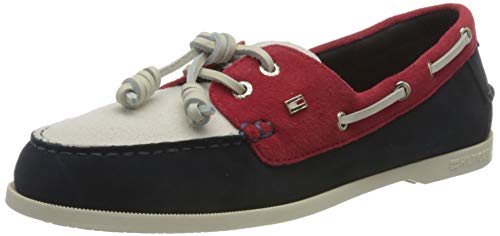 Tommy Hilfiger Tommy Essential Boat Shoe, Náuticos Mujer, RWB, 38