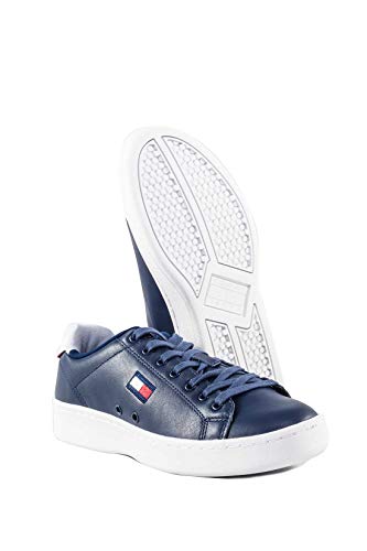 Tommy Jeans - Men's Navy Blue Sneakers with Logo Embroidery - Number 45