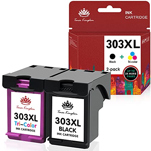 Toner Kingdom Remanufacturado para HP 303XL 303 Cartuchos de Tinta Reemplazo para HP Envy Photo 6220 6222 6230 6234 6258 7120 7130 7132 7158 7164 7800 7820 7822 7830 7855 7858 7864 Tango Tango X