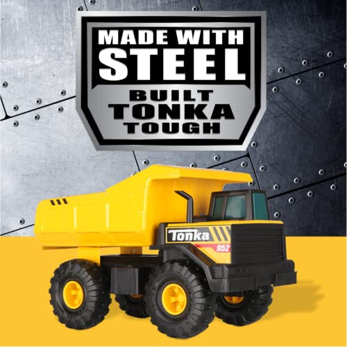 Tonka Steel Classic Mighty Dump Truck, Juguete para niños, Juguetes de construcción para niños y niñas, Juguetes de vehículos para Juegos creativos, Camiones de Juguete para niños Mayores de 3 años