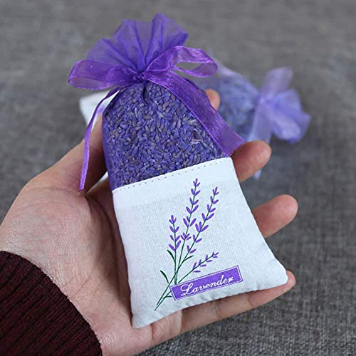 TooGet Bolsas de Lavanda, Cogollos de Lavanda Ultra Azules Naturales para Fragancias Caseras, Decoración de Habitaciones y Bolsitas de Aroma de Lavanda Fresca - 12PCS