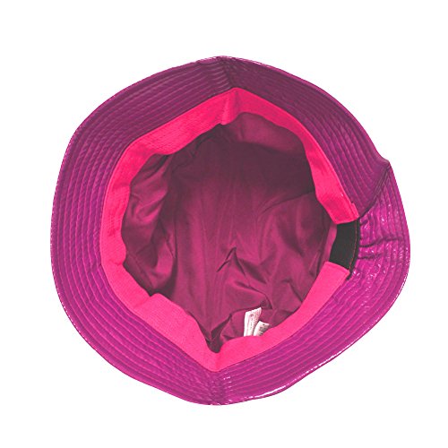 TOUTACOO, Gorro para la Lluvia en Vinilo, Sombrero Impermeable Rosa Frambuesa