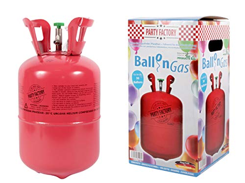 Trend-world - Botella de helio puro para inflar 30 globos de látex de 20 cm, Helium para boda, fiesta de cumpleaños o adulto infantil, kit de helio único para uso único