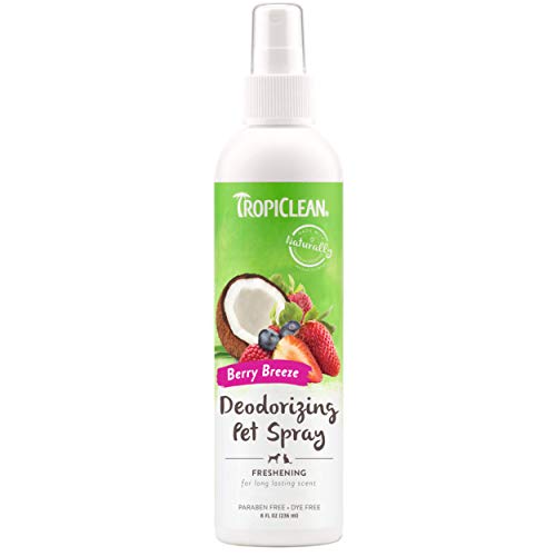 TROPICLEAN Spray Desodorante de Mascotas para Perros y Gatos - Aroma de Larga Duración - Sin Parabenos Ni Colorantes