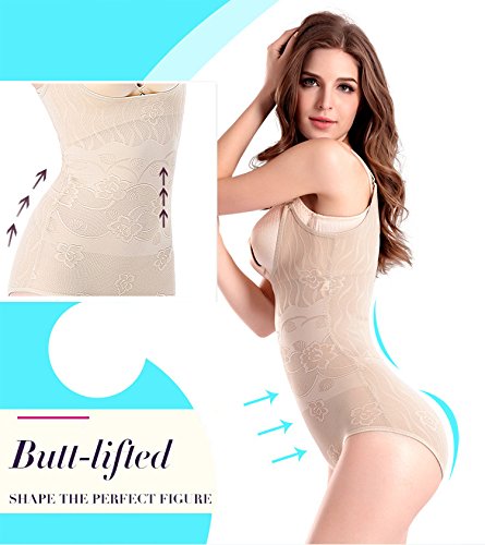 Tuopuda Body Faja Reductora Mujer Abdomen con Gancho,cómodo y Ligero Corsé Faja para presumir de Buena Figura sin Costuras (S (Waist 18.3-21.1 Inch), Beige)