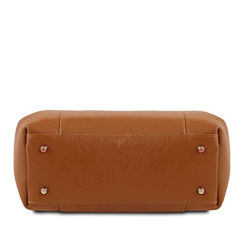 Tuscany Leather Tulipan Bolso Noche en Piel Cognac