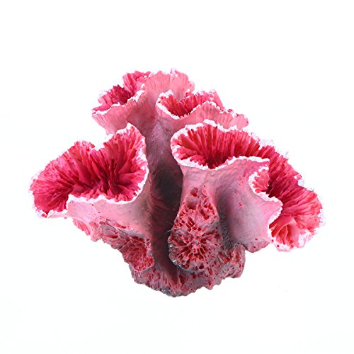 Ueetek Coral Artificial, Planta artificial de coral para acuario, plantas submarinas, decoración (rojo)