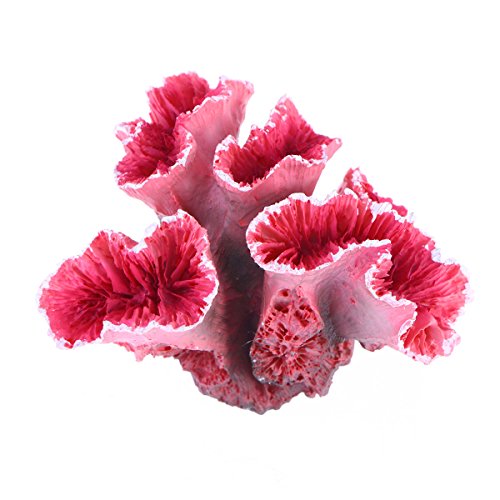 Ueetek Coral Artificial, Planta artificial de coral para acuario, plantas submarinas, decoración (rojo)