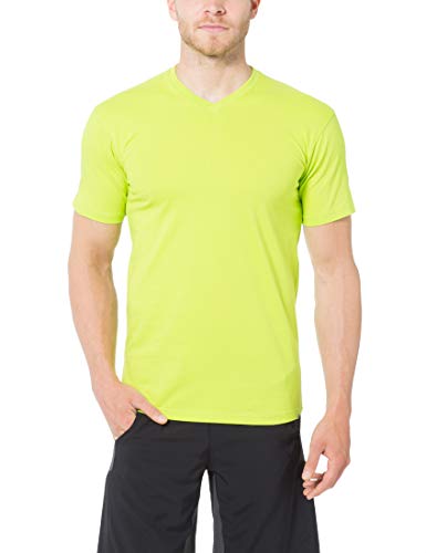 Ultrasport Sport and Leisure V-Neck Camiseta de Manga Corta, Cuello de Pico, Lote de 5, Hombre, Verde, S