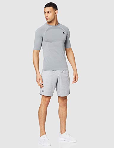 Under Armour UA MK-1 Twists, pantalón deportivo transpirable, pantalones cortos deportivos hombre, Gris (Steel / Graphite) , XL