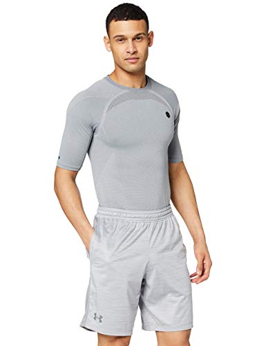 Under Armour UA MK-1 Twists, pantalón deportivo transpirable, pantalones cortos deportivos hombre, Gris (Steel / Graphite) , XL