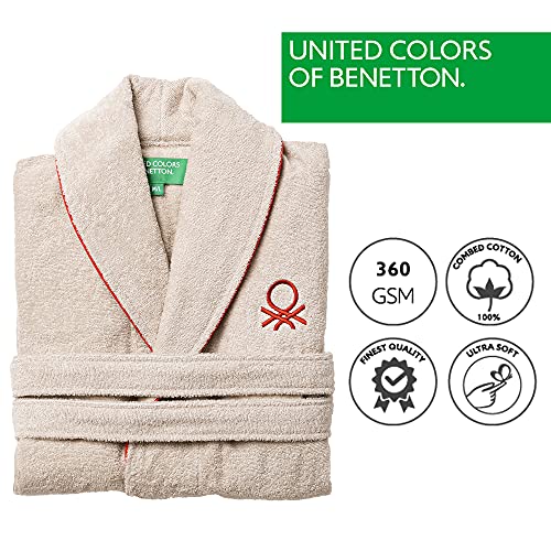 UNITED COLORS OF BENETTON. Albornoz m/l 360gsm 100% algodón Beige Casa Benetton