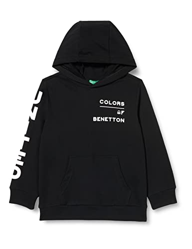 United Colors of Benetton (Z6ERJ Maglia C/CAPP. M/L 3BC1C2262 Sudadera con Capucha, Nero 100, Niños