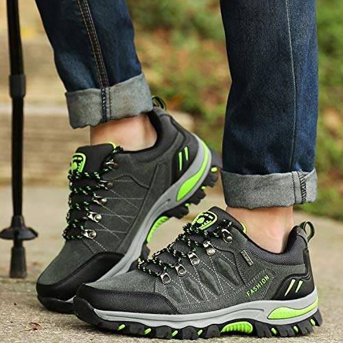 Unitysow Zapatillas de Senderismo Hombres Al Aire Libre Zapatillas de Trekking Impermeables Zapatillas de Montaña Botas de Senderismo Antideslizantes Camping Escalada Sneakers,Oscuro Gris-1,EU43