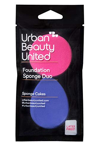 URBAN BEAUTY UNITED | Esponjas para Maquillaje Facial | Sponge Cakes Duo-Duo de Esponjas Aplicadoras | 3,56x8,64x10,92 cm | Cruelty Free: No Testado en Animales | Esponjas de Maquillaje Profesional