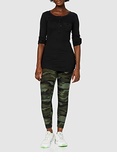Urban Classics Ladies Camo Leggings, Mallas, Material Opaco - Pantalones Deportivos, Verde (Wood Camo), M