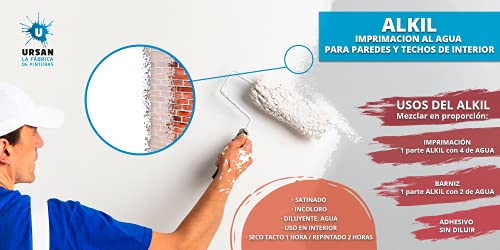 Ursan - Alkil | Imprimacion al Agua Sellante e Incolora para Imprimación Paredes o Techos Además de Otras Aplicaciones - 750 Ml