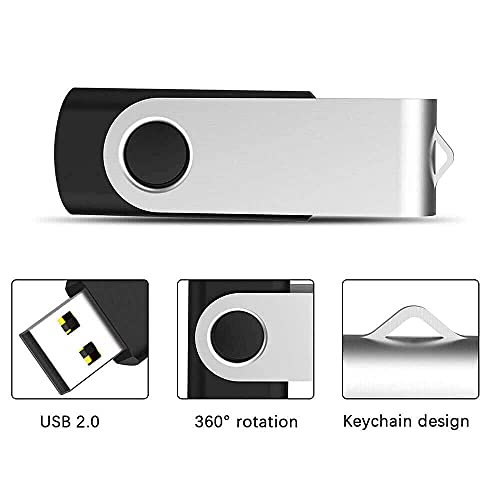 USB 1GB, Pendrive 1GB Pack 20, RAOYI Memoria USB 1GB 2.0, Memory Stick Flash Drive para Máquina de Coser Bordado, Computadoras PC Windows Mac OS (20 Unidades, Color de Negro)