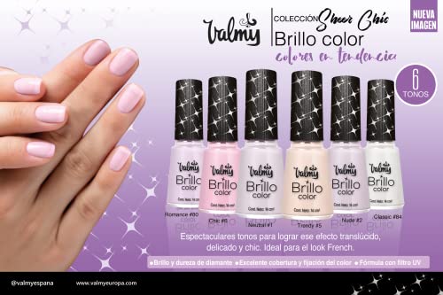 Valmy Esmalte Endurecedor Normal para Uñas, Pintauñas con Acabado Semi Transparente y Colores Pasteles de Secado Rápido - #02 Nude (Colección Sheer Chic)