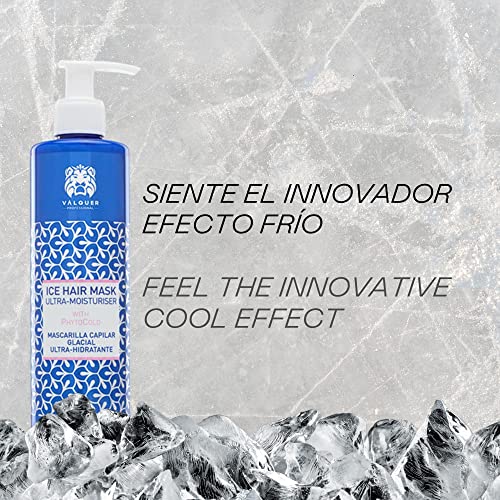 Válquer Premium Ice Hair Mask Mascarilla Capilar Efecto Hielo Ultrahidratante, Sin Sulfatos, Sin Sal, Sin Parabenos, Sin Sulfatos, Cabellos Secos, Hidratación Capilar, Único, 1 Litro