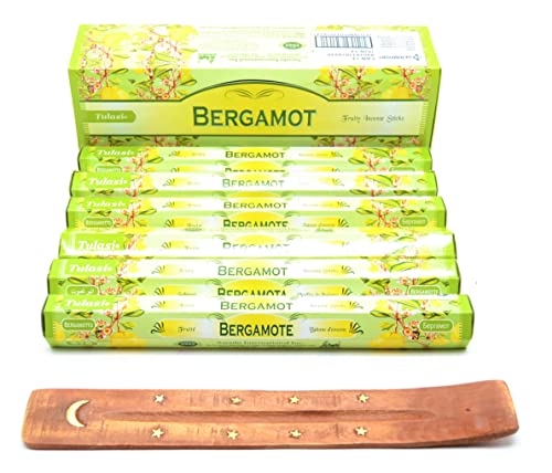 varitas de Incienso. (Bergamot) bergamota, Citrus bergamia, varitas Joss 120 Varillas Incienso Fragancia, Buen Olor, cenicero colector de Cenizas