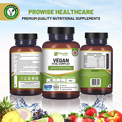 Vegan Vital Multivitamin Complex - 120 cápsulas veganas que hice en el Reino Unido por Prowise Healthcare