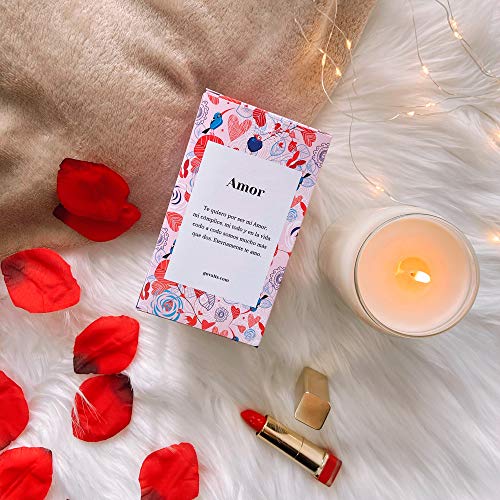 Vela Aromática Amor | Cera de Soja 100% Natural | 100 horas, Vela Perfumada Grande en Vaso, Olor Fresa, Regalos Originales para Mujer, San Valentín, Aniversario, Decoración, Yoga, Dormitorio, Baño