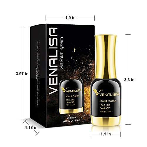 VENALISA Gel Nail Polish, 12ml Barely Buff Color Soak Off UV LED Nail Gel Polish Nail Art Starter Manicure Salon DIY at Home, 0.43 OZ