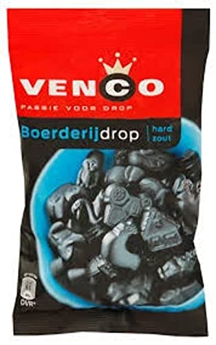 Venco Boerderij Drop hard Zout/Farm Licorice hard salty, 6.1 oz