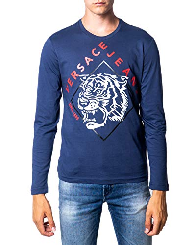 Versace Jeans Camiseta de Manga Larga Hombre BLU M