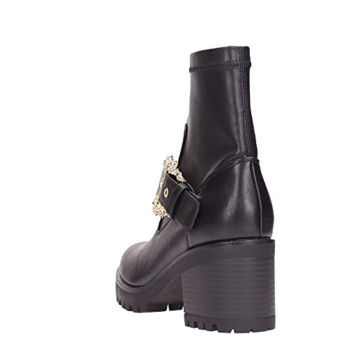 VERSACE JEANS COUTURE Botines con tacón para Mujer, Color Negro, Negro, 37 EU