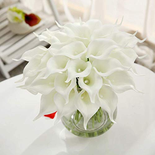 Veryhome 20 Unids Calla Lily Nupcial Ramo de Flores Artificial Flor de Látex Real Touch Home Party Decoración de La Boda