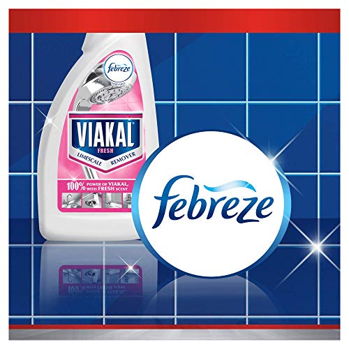 Viakal Detergente antical en spray para baño, 1 botella de 1 l, aroma fresco Ambi Pure, elimina la suciedad y las bacterias, acción total sobre la cal, brillo duradero, tamaño maxi