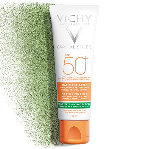 VICHY Capital Soleil - Trattamento Opacizzante Viso 3in1 Effetto Mat Spf+,ml, 50 Mililitro