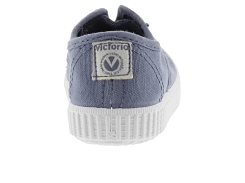 victoria Plano VICTORIA Tenis 1915 Inglesa Lona Tintada ALGODÓN TEÑIDO, ECOLÓGICO Y 30% Reciclado con ELÁSTICO Central SIN Cordones 106623-WOMEN para Mujer Azul 36