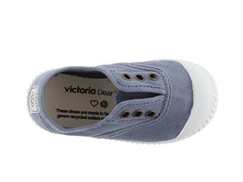 victoria Plano VICTORIA Tenis 1915 Inglesa Lona Tintada ALGODÓN TEÑIDO, ECOLÓGICO Y 30% Reciclado con ELÁSTICO Central SIN Cordones 106623-WOMEN para Mujer Azul 36