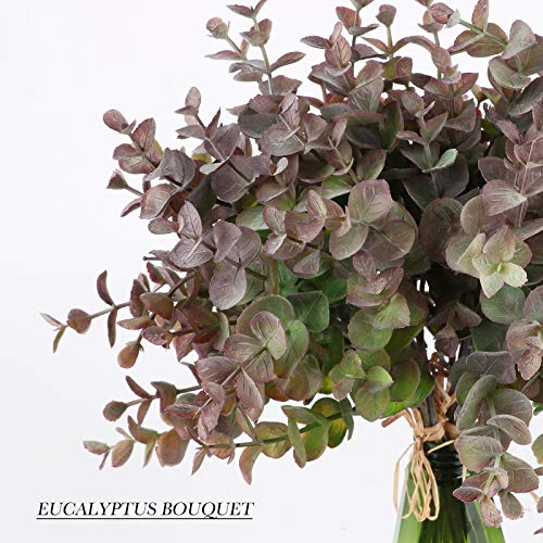 VINFUTUR 2pcs Ramos de Eucaliptos Artificiales Plantas Falsas Decorativas Eucaliptos Plástico para Decoración Jarrón Mesa Boda Fiesta Hogar Manualidad DIY