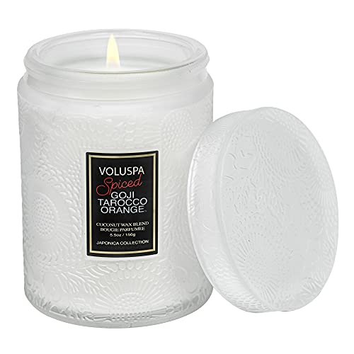 Voluspa Spiced Goji Tarocco - Vela aromática con tapa (156 g), color naranja