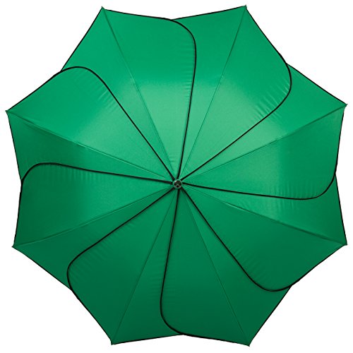 VON LILIENFELD Paraguas de Iluvia Largo Clásico Automático Grande Sombrilla Mujer Minou Verde Costura Verde