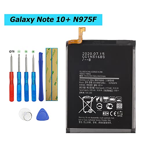 Vvsialeek EB-BN972ABU - Batería de repuesto compatible con Samsung Galaxy Note 10+ Note 10 Plus N975F SM-N975F SM-N975U SM-N9750 con kit de herramientas gratuito